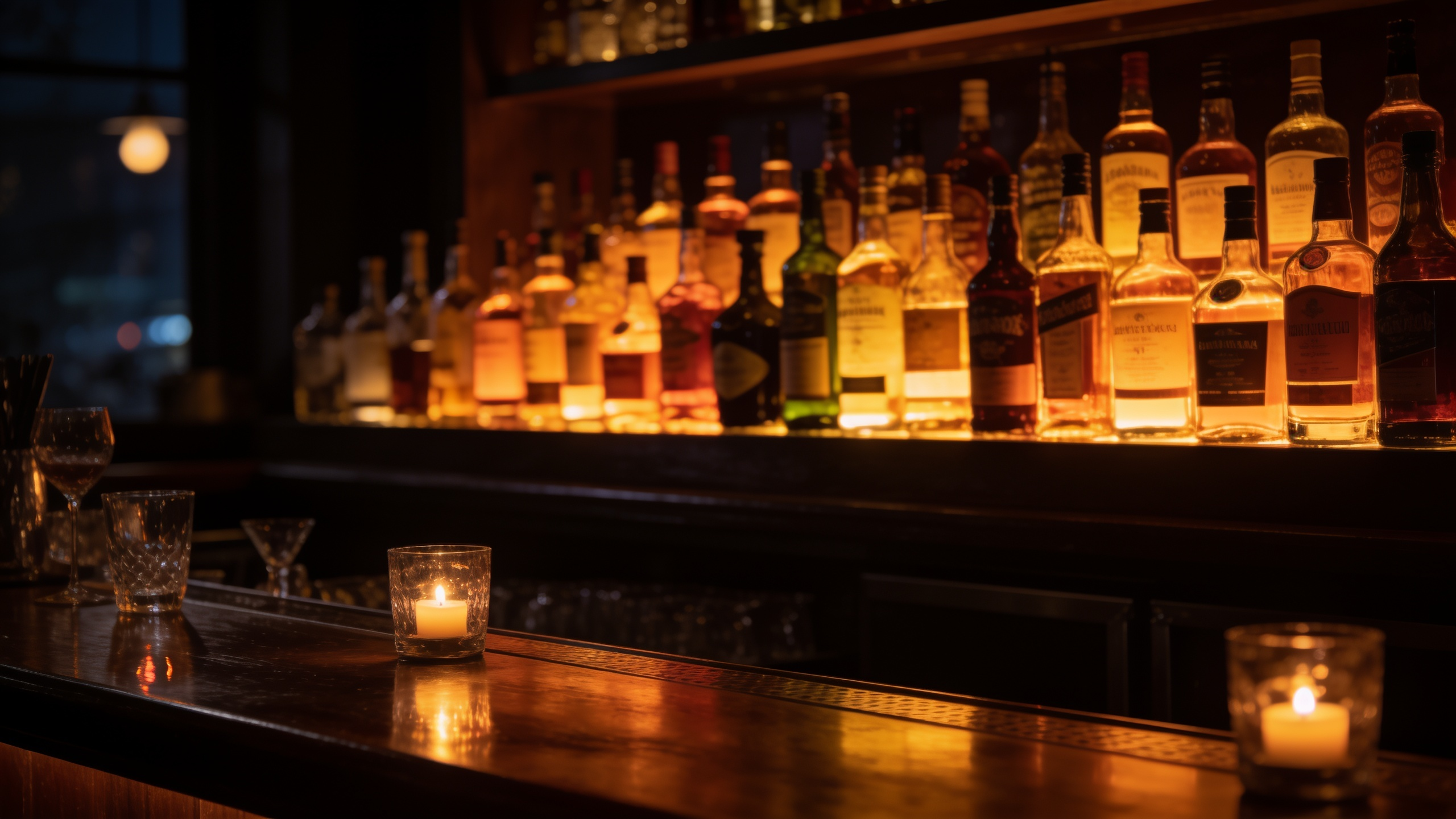 Cocktailbar bei Nacht