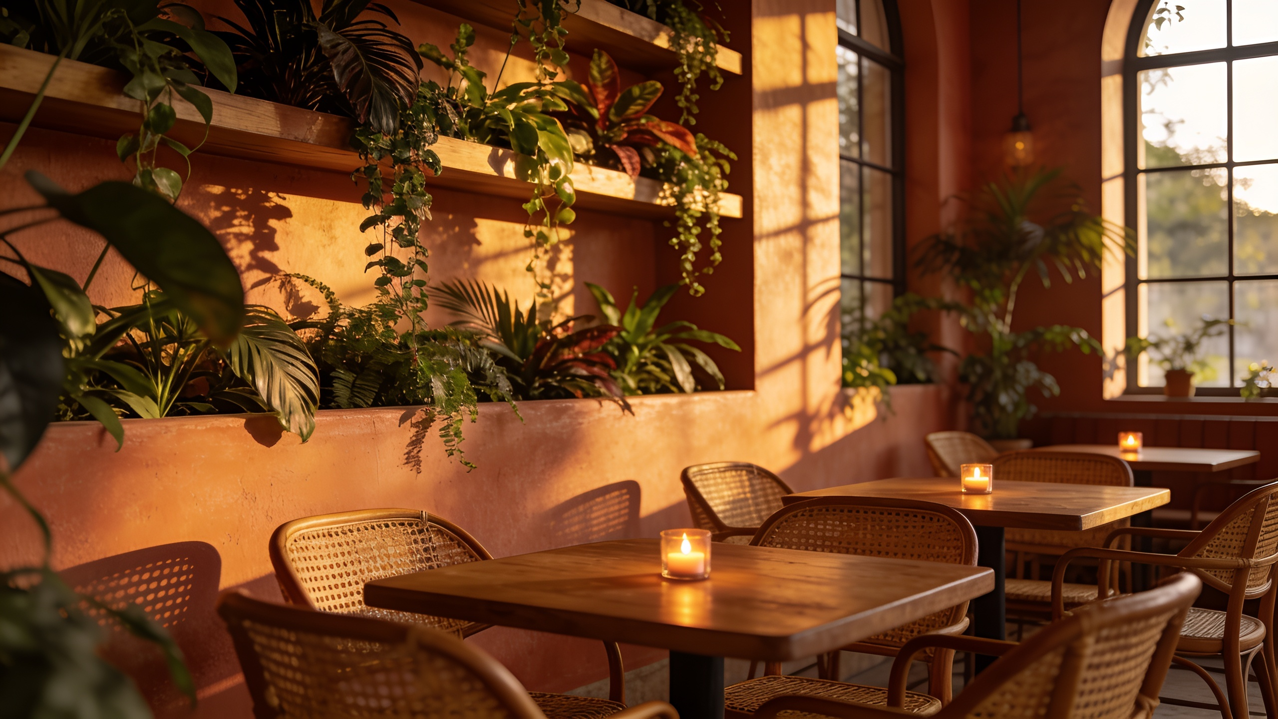 El Sol Latino Café Bernburg — Interieur bei goldenem Licht